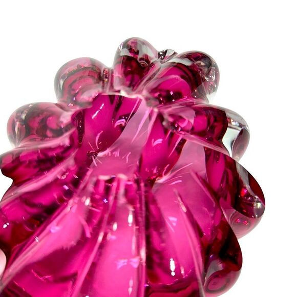 VTG EGERMANN ART GLASS CLAMSHELL BOWL CZECH REPUBLIC CRANBERRY SOMMERSO DESIGN - Picture 5 of 9